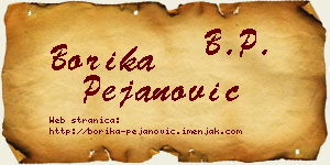 Borika Pejanović vizit kartica